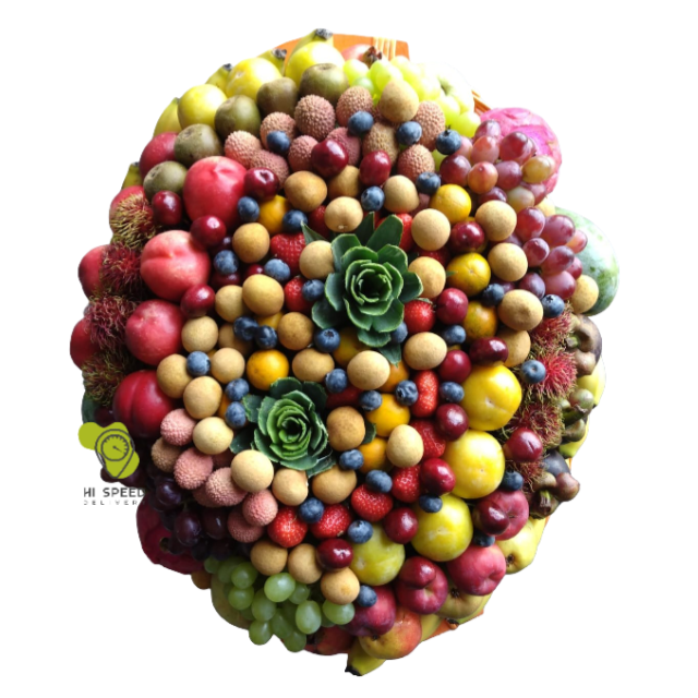 سلة فواكة كبيرة بيضاوي