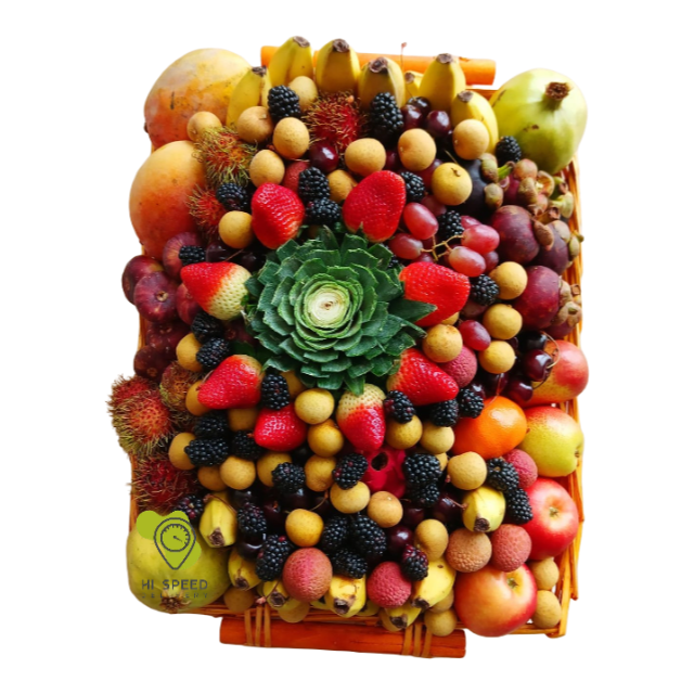 سلة فواكة متوسطة مستطيلة