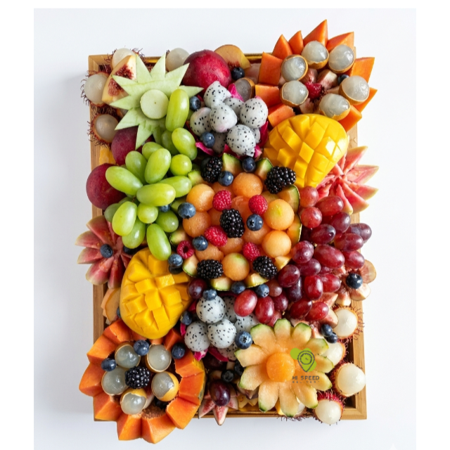 سحن فواكة مقطعة خشب