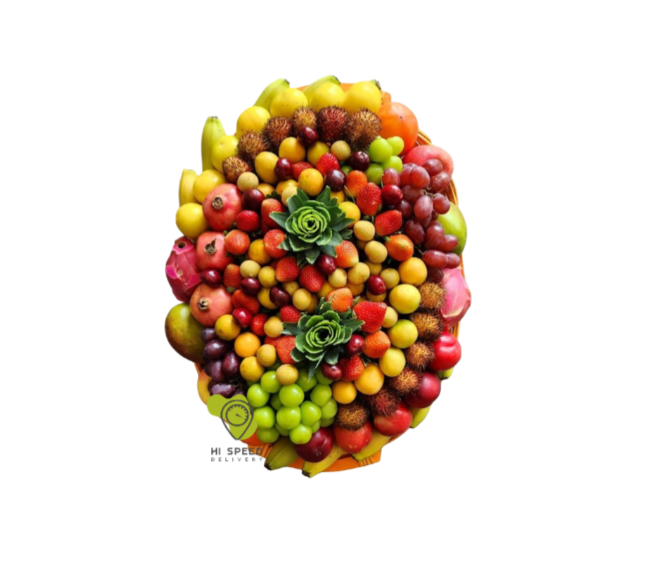 سلة فواكة كبيرة بيضاوي